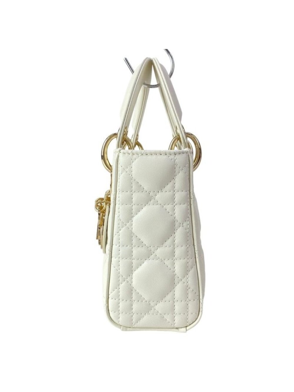 Dior Lady Mini Bag White Gold Lambskin - Picture 4 of 15